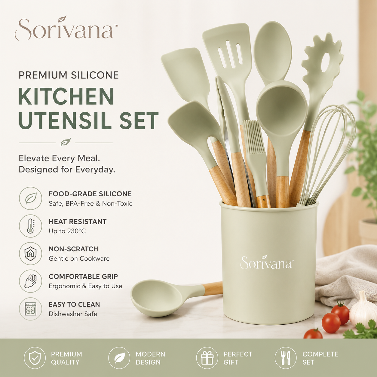 ๐บ๐๐๐๐๐๐๐โขPremium Silicone Kitchen Utensil Set