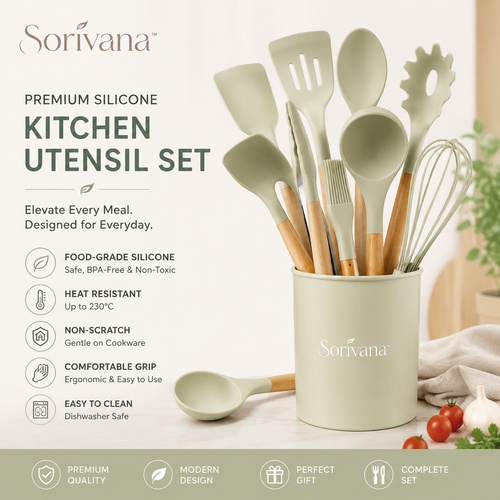 𝑺𝒐𝒓𝒊𝒗𝒂𝒏𝒂™Premium Silicone Kitchen Utensil Set