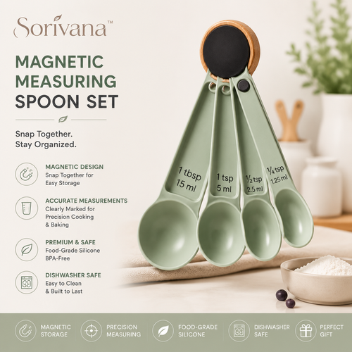 𝑺𝒐𝒓𝒊𝒗𝒂𝒏𝒂™Magnetic Measuring Spoon Set